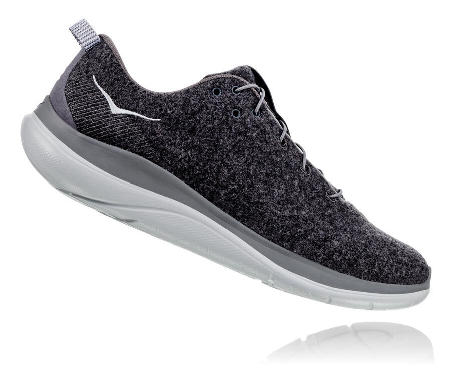 Hoka One One Koşu Ayakkabısı Kadın Koyu Gri - Hupana Flow Wool - PW8439615